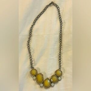 Yellow & White Stone Gold Costume Statement Bib Necklace‎ Jewelry Y2K